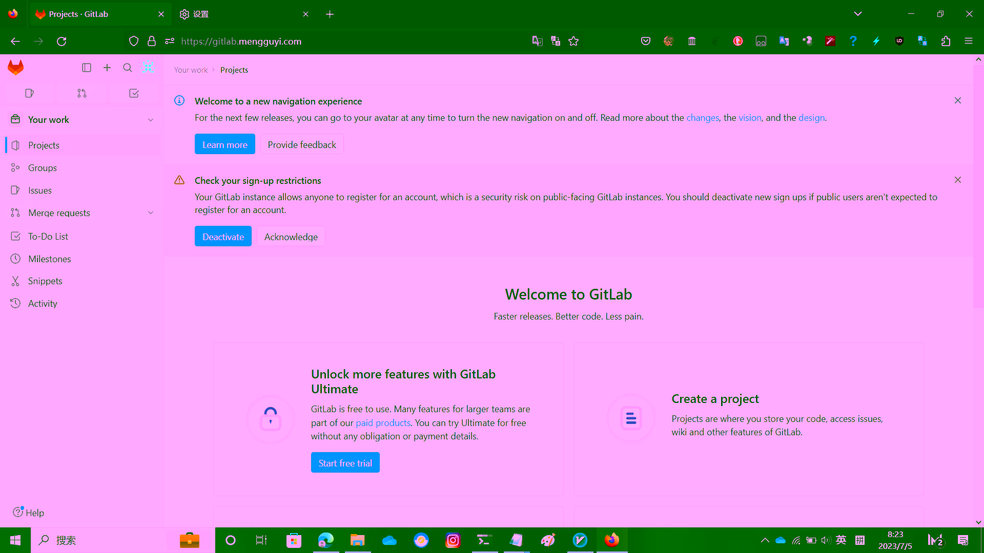 GitLab 界面